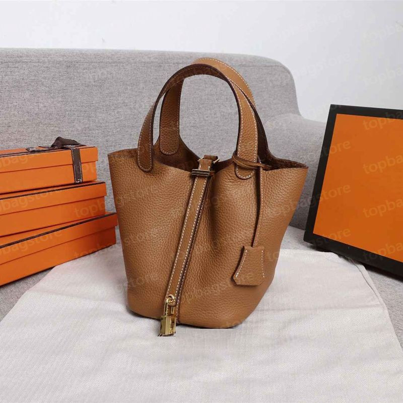 Fashion Handbag Designer Bags Vegetable Basket Womens Bag Golden Leather Buckle Bucket Bag Should... | DHGate