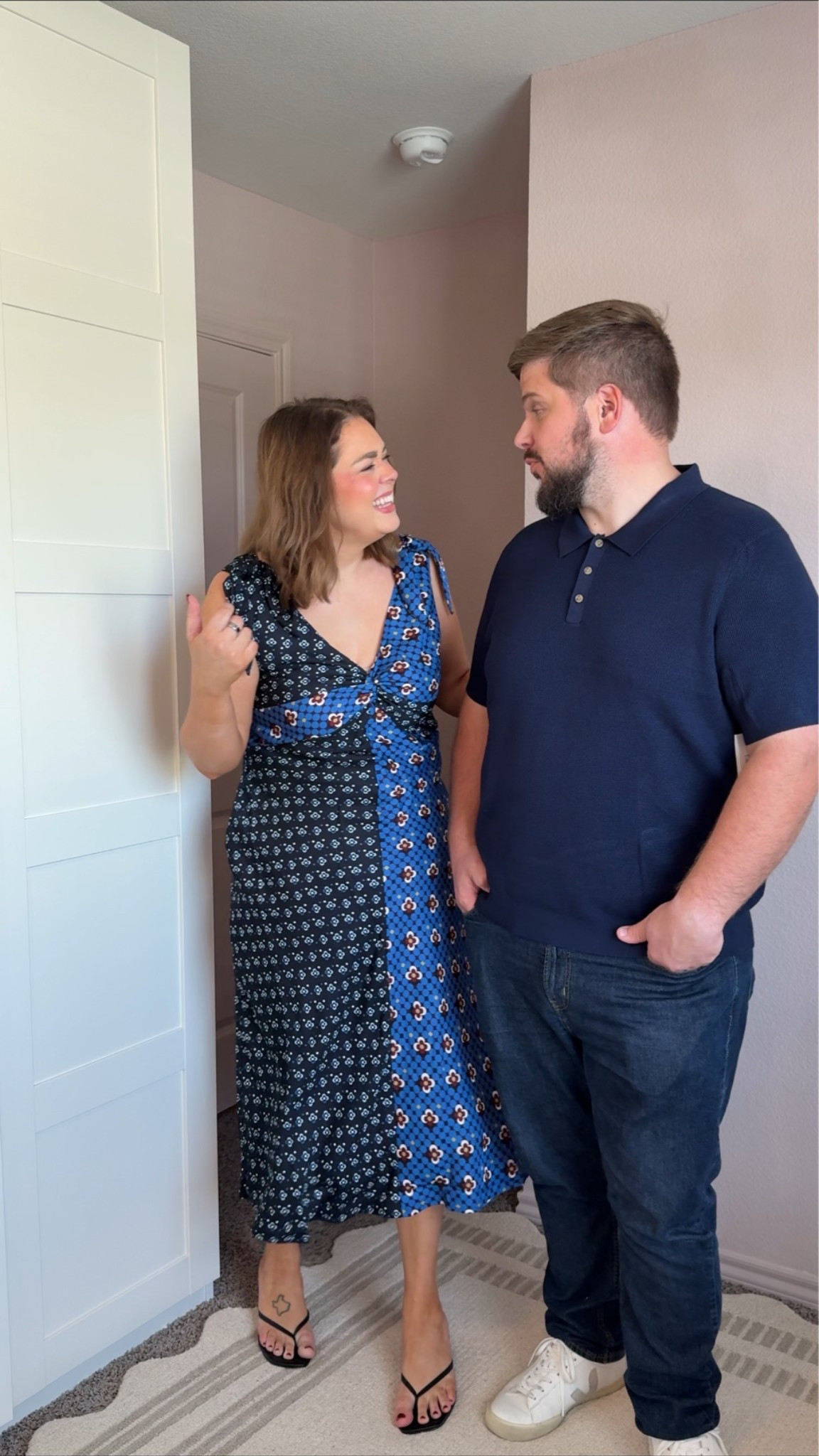 Walmart outfit his and hers! Wearing large in dress and jackson is wearing 2x in sweater polo

#LTKxWalmart #LTKMidsize