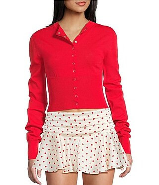 NIA Lucile Button Front Cardigan - L | Dillard's