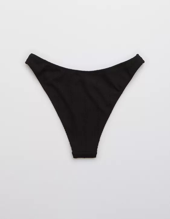 Aerie Crinkle Mid Rise Cheekiest Bikini Bottom | American Eagle Outfitters (US & CA)