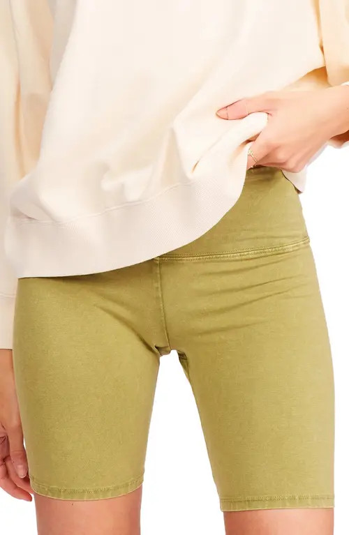 Billabong Biker Babe Tie Dye Bike Shorts in Avocado at Nordstrom, Size Large | Nordstrom