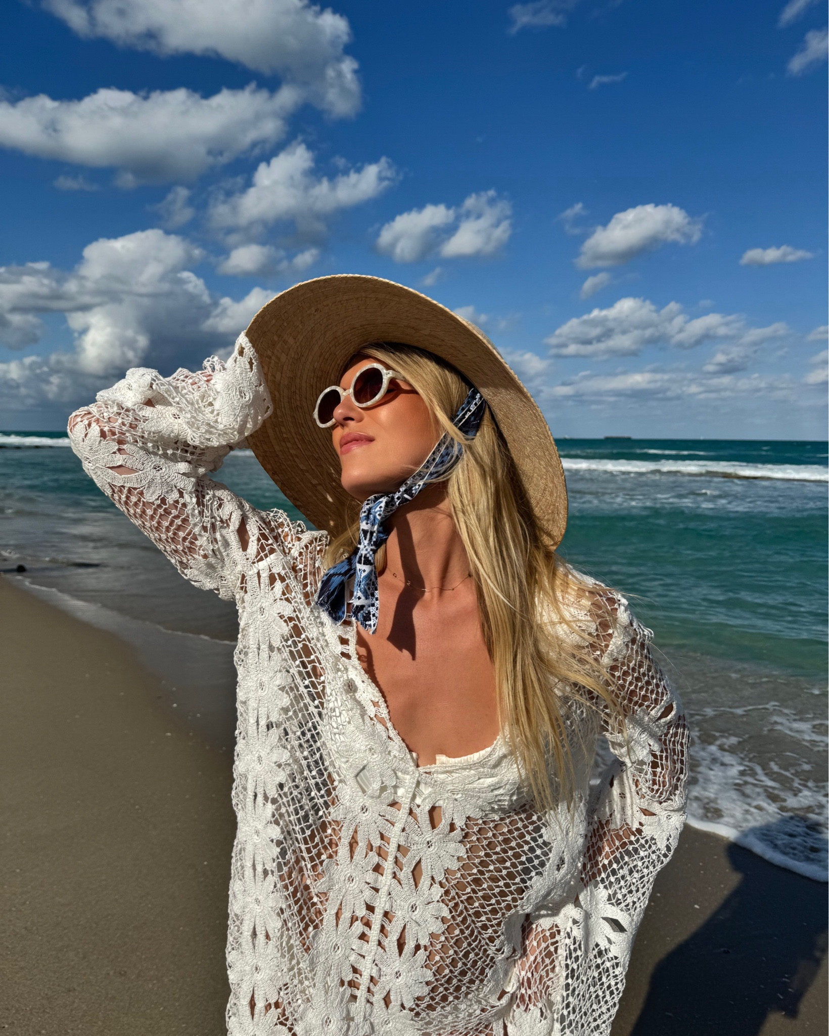 My absolute favorite sun hat with my new sunglasses 🕶️ 

I love wide brim hats that you can tie under your chin that still look cute! This one also has the option of swapping out the ribbon/ties. 

Also super easy to wear cover up that feels Jane Birken/bohemian. It’s loose enough that you don’t have to put it over your head (major 🔑)

Sizes:
Bikini top: USA 4
Bikini bottom: USA 6
Cover up: s/p 
Hat: o/s 

#vacationoutfits #vacationlooks #sunhat #widebrimhat #janebirkenstyle #frenchgirlstyle #palmbeach #palmbeachstyle #resortwear #beachoutfit #summeroutfit #palmroyale #sarahbraybermuda #lelesadoughi #milly #melissaodabash 

#LTKswim #LTKstyletip #LTKtravel