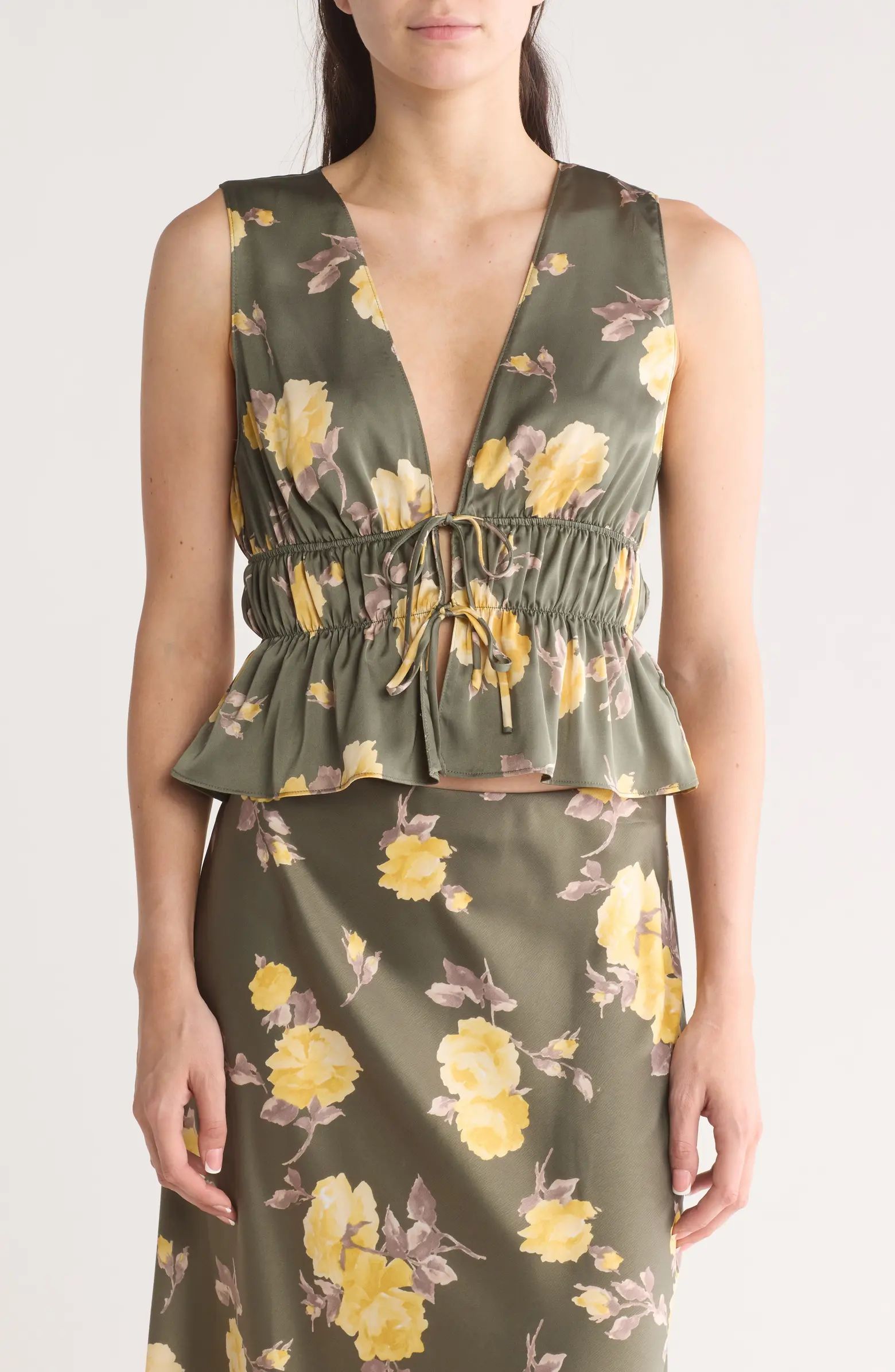 WAYF Ruffle Tie Front Top | Nordstrom | Nordstrom