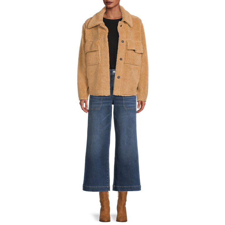 Time and Tru Women's Sherpa Jacket | Walmart (US)