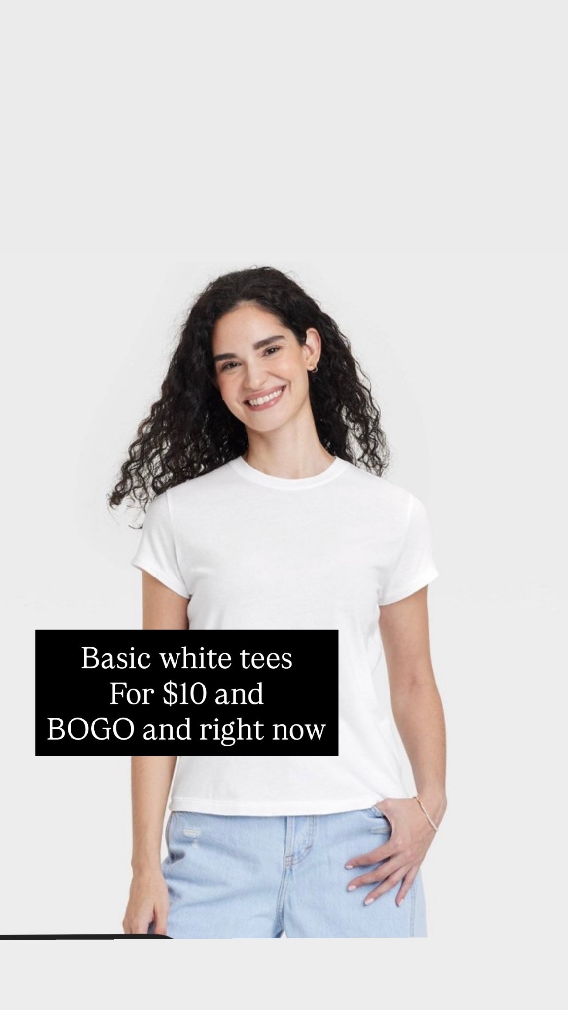 Basic white tee t-shirt for layering $10 and BOGO this week! 

#LTKmomlife #LTKGiftGuide #LTKootd