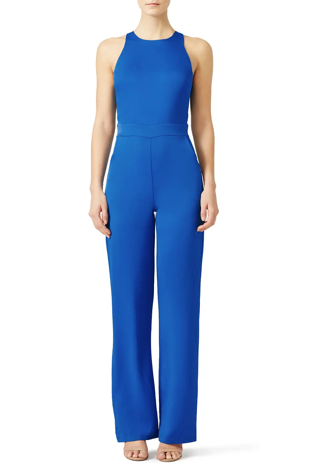 Karina Grimaldi Classic Blue Silvia Solid Jumpsuit | Rent The Runway