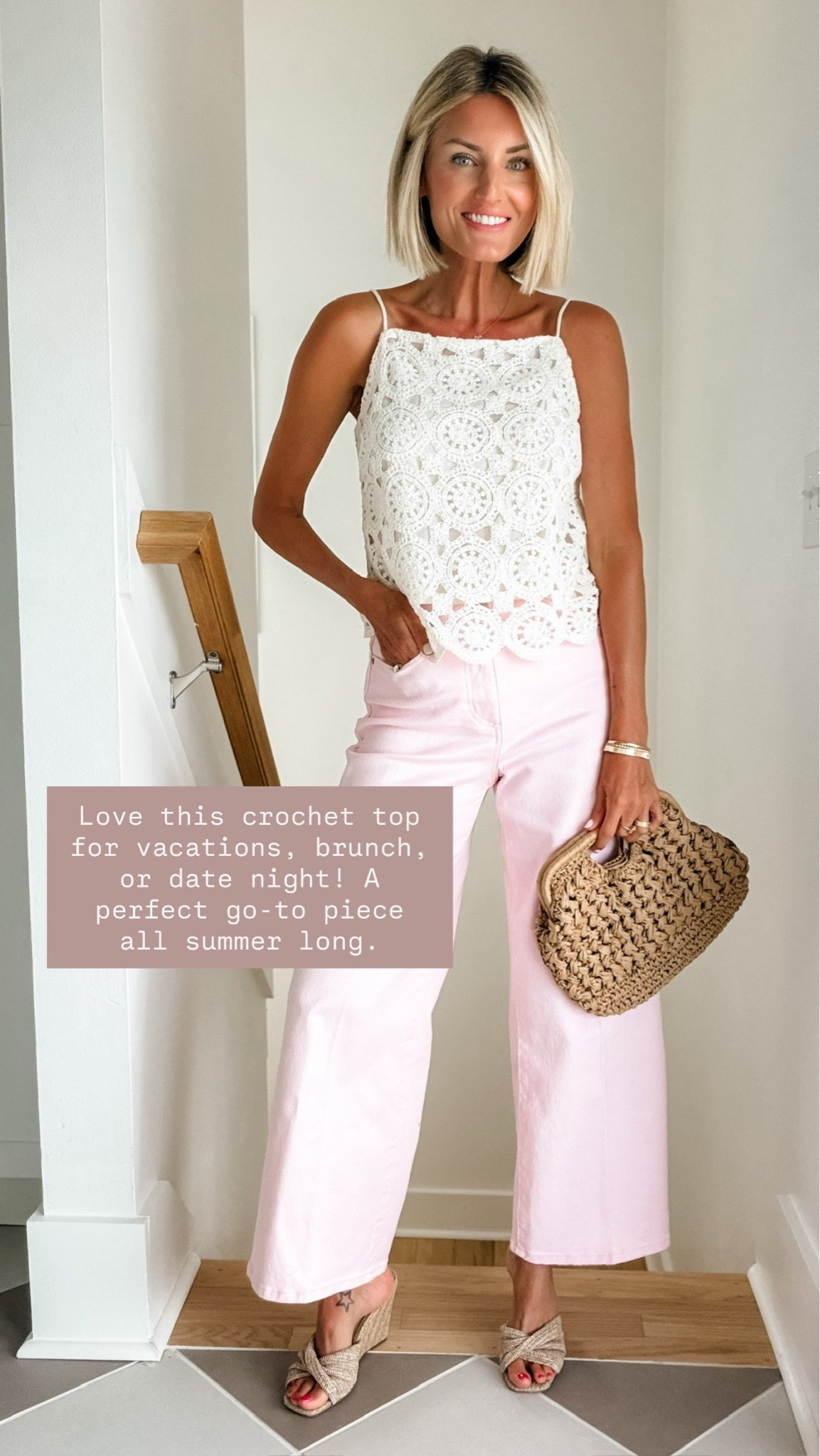 A piece you’ll wear all summer long- this white crochet top from Loft! It’s on sale right now and it will last you for years to come! These exact jeans are sold out but I am linking similar. Wearing XS/2

Loverly grey, loft sale finds, pink jeans how to style, pink denim outfit ideas, white crochet top, affordable women’s fashion

#LTKSeasonal #LTKSaleAlert