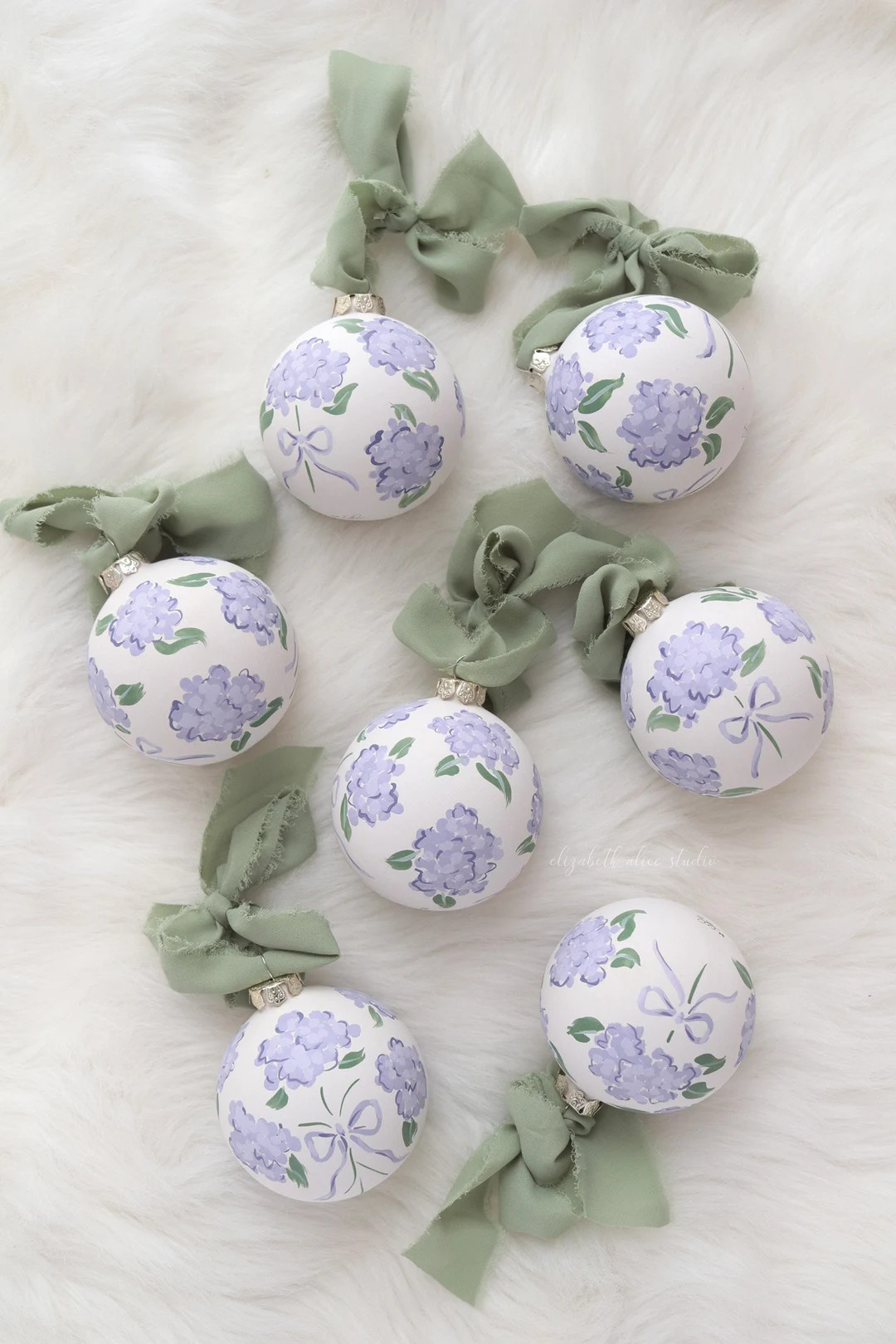 Hand-painted Ornament Purple Hydrangea - Etsy | Etsy (US)