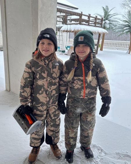 Snow day ☃️❄️ I linked their outfits. Both are from North Face! 

camo ski l ski outfit l kids snow l kids jacket l winter kids

#LTKkids #LTKSeasonal