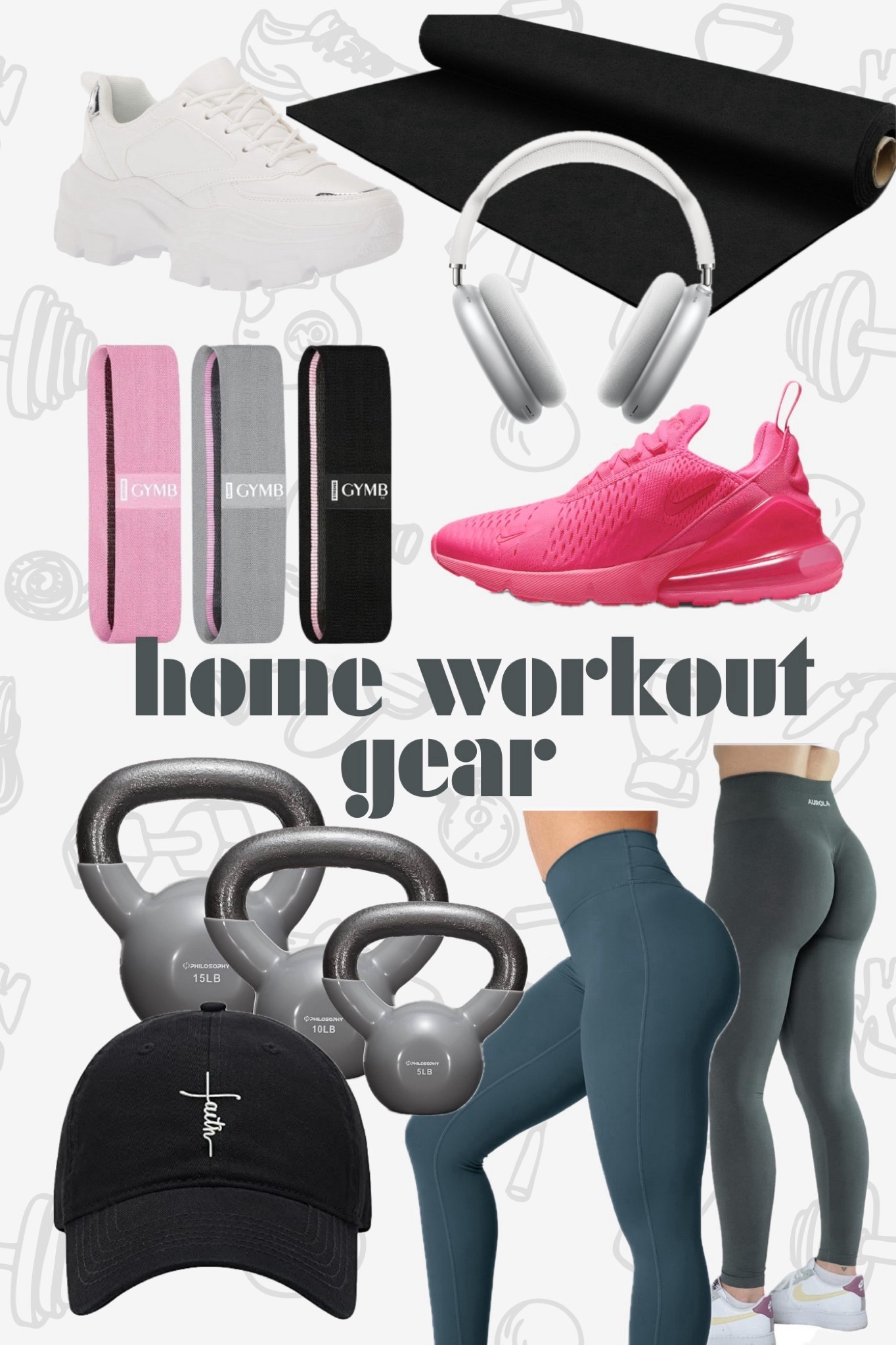 I love working out at home! You don’t have to have a ton of space and you can really customize it with your favorite workout equipment. Here are a few of my home workout essentials! 💪 👟 