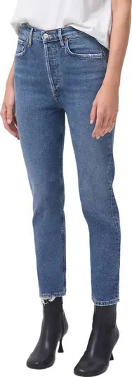 Riley High Waist Crop Straight Leg Jeans | Nordstrom