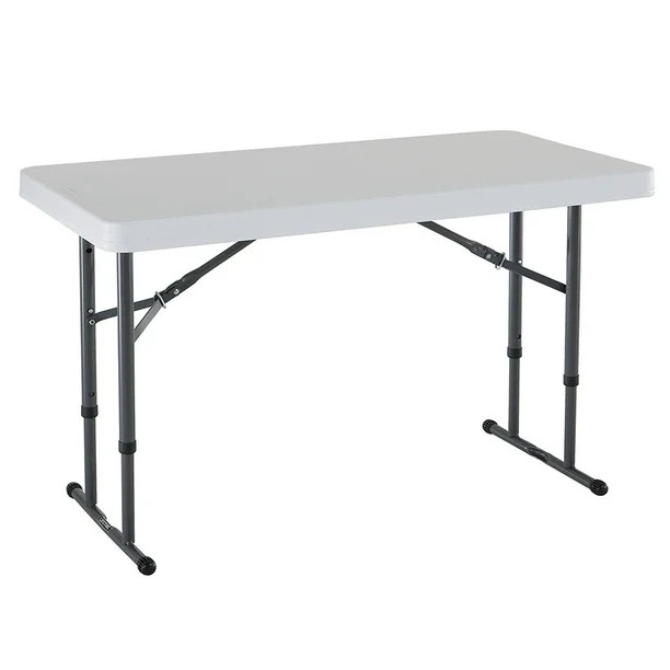 Lifetime 4' Adjustable Folding Table, White Granite, 80160 | Walmart (US)