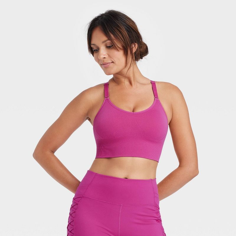 Women's Medium Support Seamless Longline Cami Sports Bra - All in Motion™ | Target