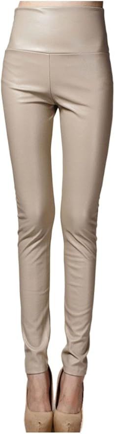 Lotus Instyle Thick High Waist Faux Leather Leggings Women Leather Pants | Amazon (US)