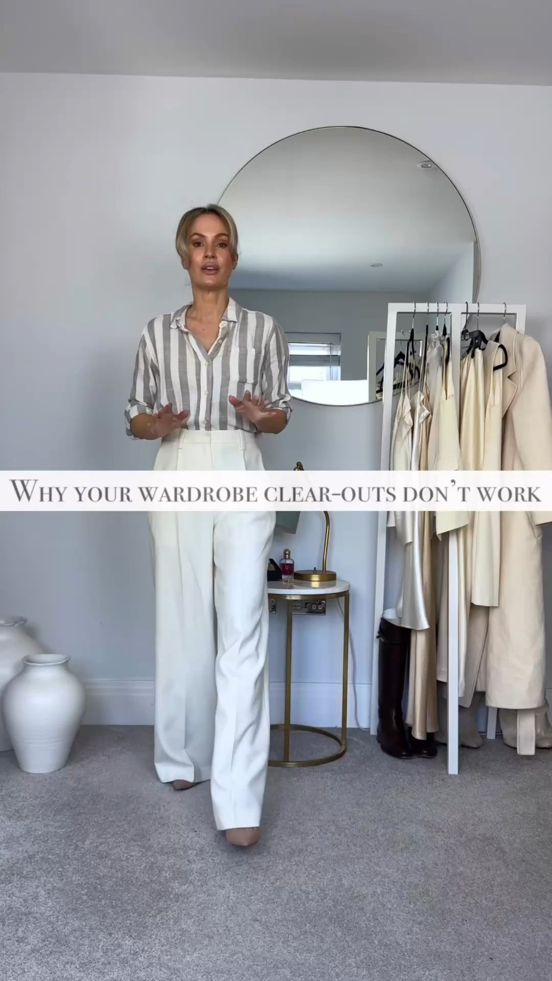 Why your wardrobe clear outs don’t work.

It’s not that they just don’t work for you and your wardrobe, it’s because you don’t have a decision framework.

Without one it’s really hard to know what to keep and what to get rid of. You end up keeping way too much and will continue to have the same problems as before.

If you need a little help to figure out what belongs in your wardrobe and what doesn’t, comment “reset” and I’ll send you the link to my 7 day wardrobe reset with my exact decision framework I use when I work with my private clients. 
(Use code “FIRST40” that gives and exclusive discount to my followers). 

Comment “link” for the links to the items I’m wearing. 

#tessmontgomery #capsulewardobe #wardrobeexpert #wardrobeexpertise

#LTKgrwm #LTKstorytime #LTKootd