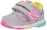 New Balance unisex child 888 V2 Hook and Loop Running Shoe, Grey/Rainbow, 2.5 Wide Little Kid US | Amazon (US)