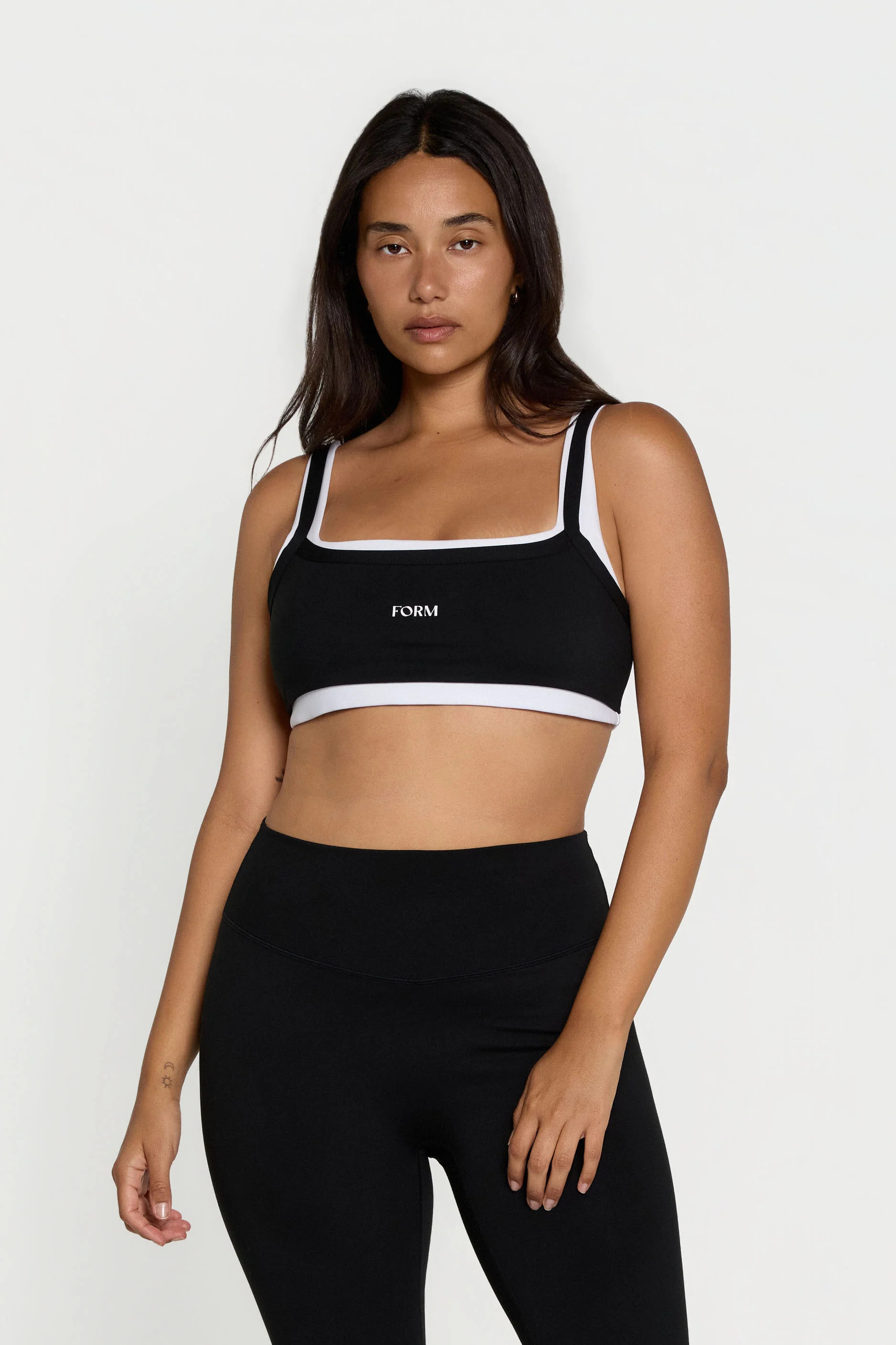 Scoop Layered Bra - Black/White | FORM