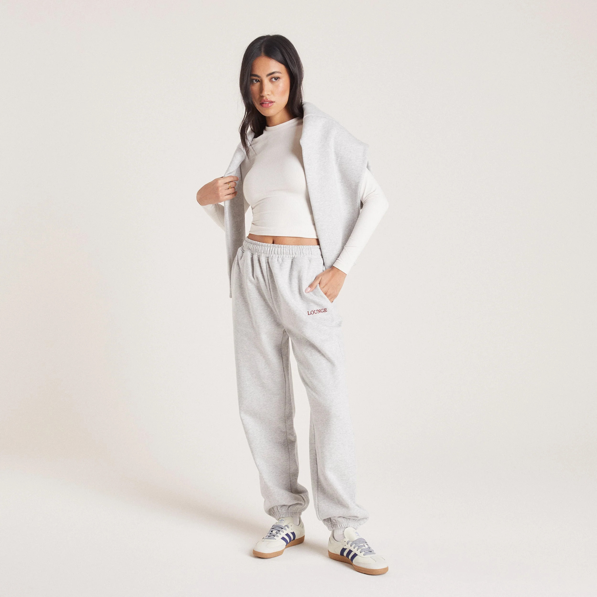 Cuffed Joggers - Grey Marl | Lounge UK