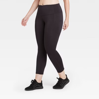 Women's Sculpted Mid-Rise 7/8 Leggings 24" - All in Motion™ Black | Target