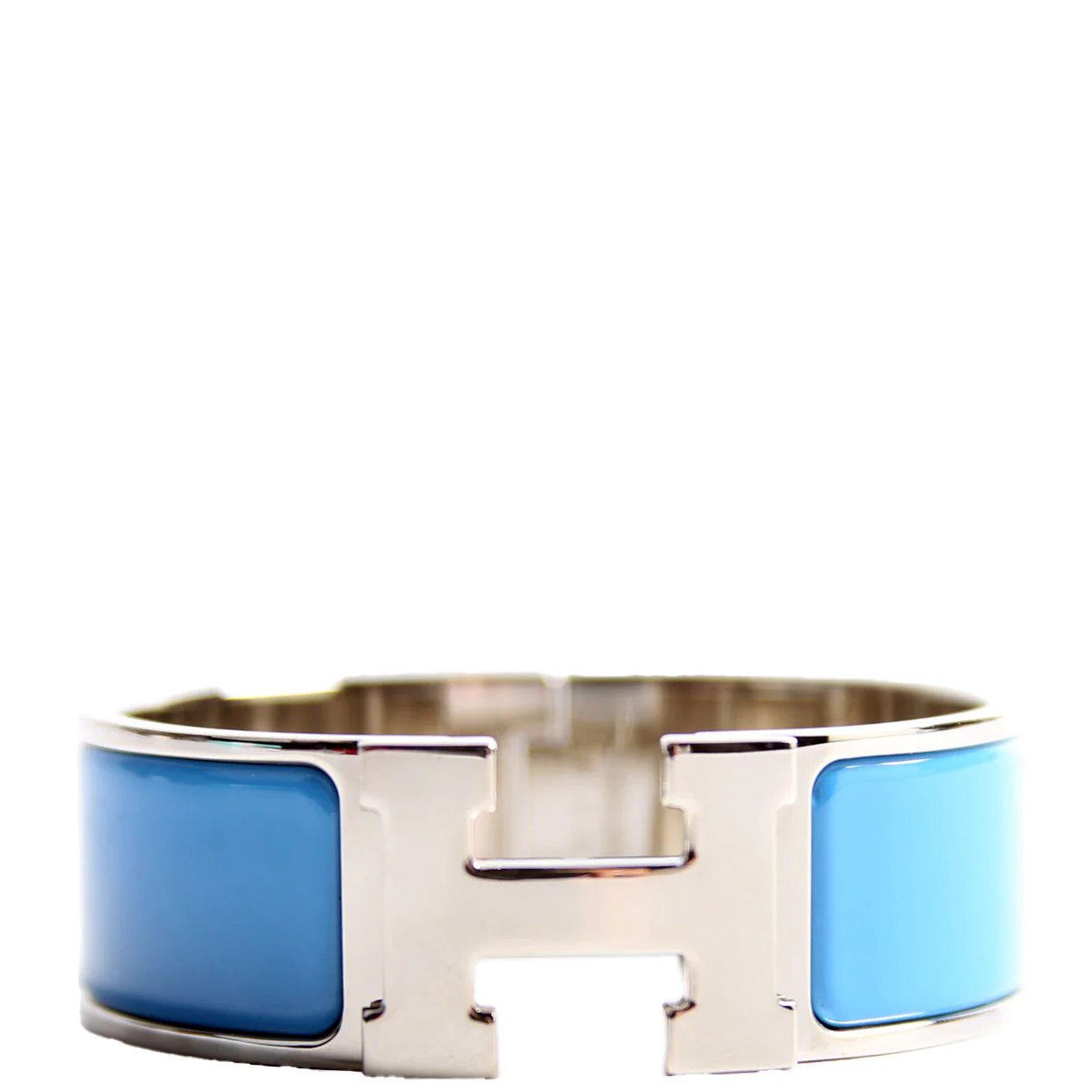 Clic Clac Wide PM Bracelet Silver/Blue | Keeks Designer Handbags