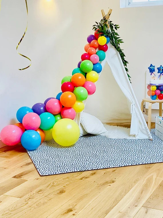 3rd Birthday Rainbow Balloon Garland Kit //Multi Coloured Balloon Arch / Childrens Birthday / Fir... | Etsy (US)