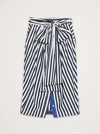 COTTON POPLIN SHIRT-SLEEVE MIDI SKIRT | Banana Republic (US)