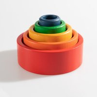 Set Of 5 Small Wooden Rainbow Stacking & Nesting Bowls, Stacking Bowl Toy Nursery Decoration Gift Fo | Etsy (US)