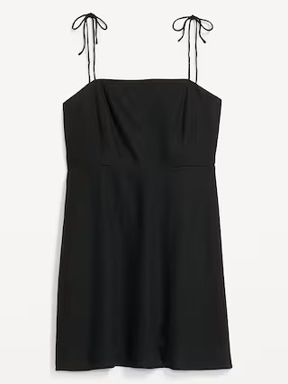 Fit & Flare Tie-Strap Linen-Blend Mini Dress for Women | Old Navy (US)