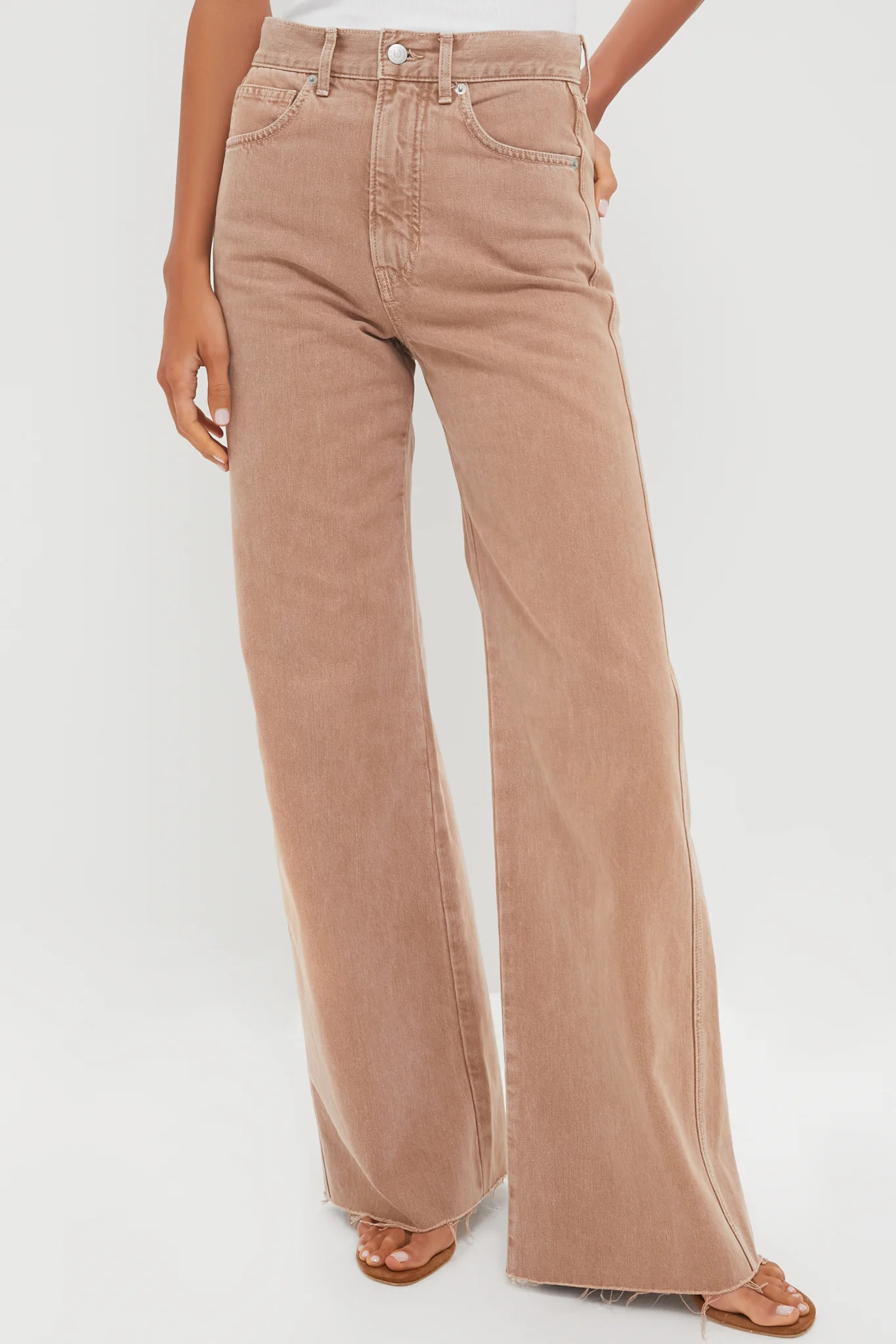 Tan Sierra Taylor High Rise Wide Leg | Tuckernuck (US)
