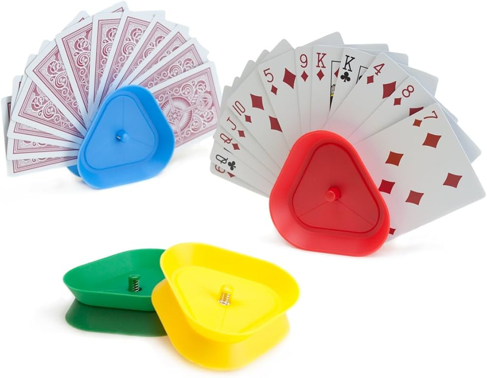 Brybelly Triangle Shaped Hands-Free Playing Card Holder, Original Version 4 Count (Pack of 1) | Amazon (US)