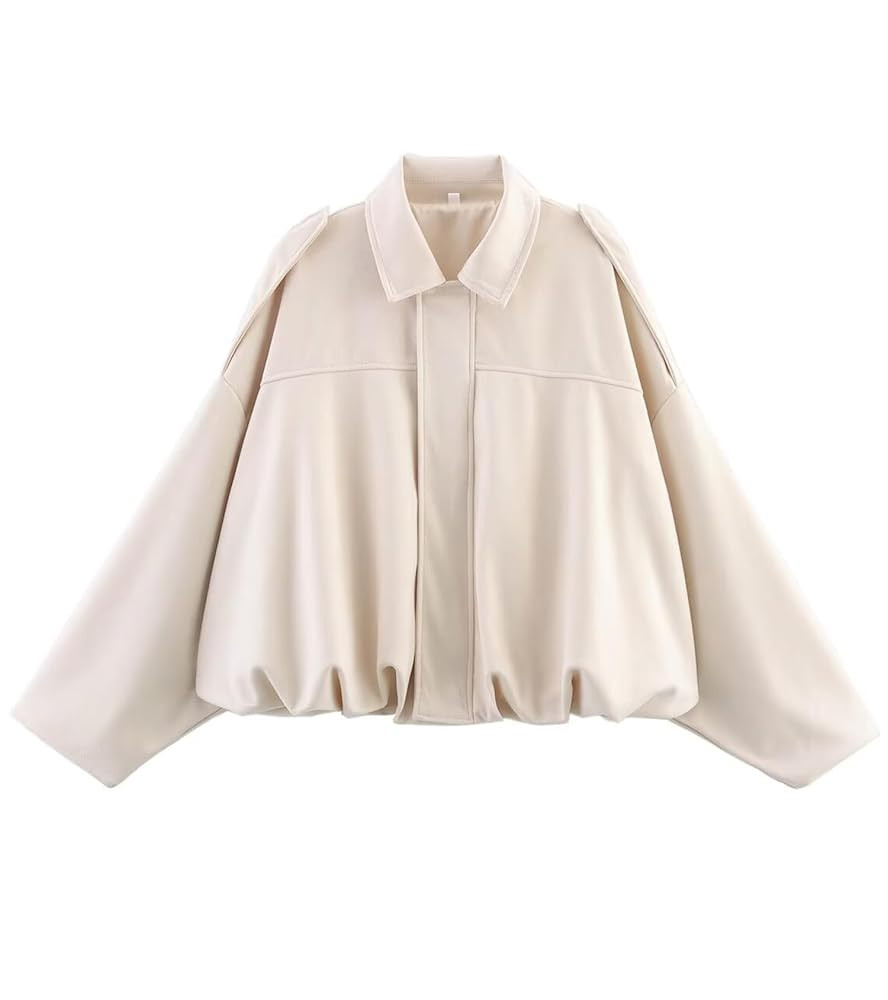 Womens Faux Suede Bomber Jacket Casual Lapel Pilot Cropped Coat Oversized Motorcycle Jackets 2025... | Amazon (US)