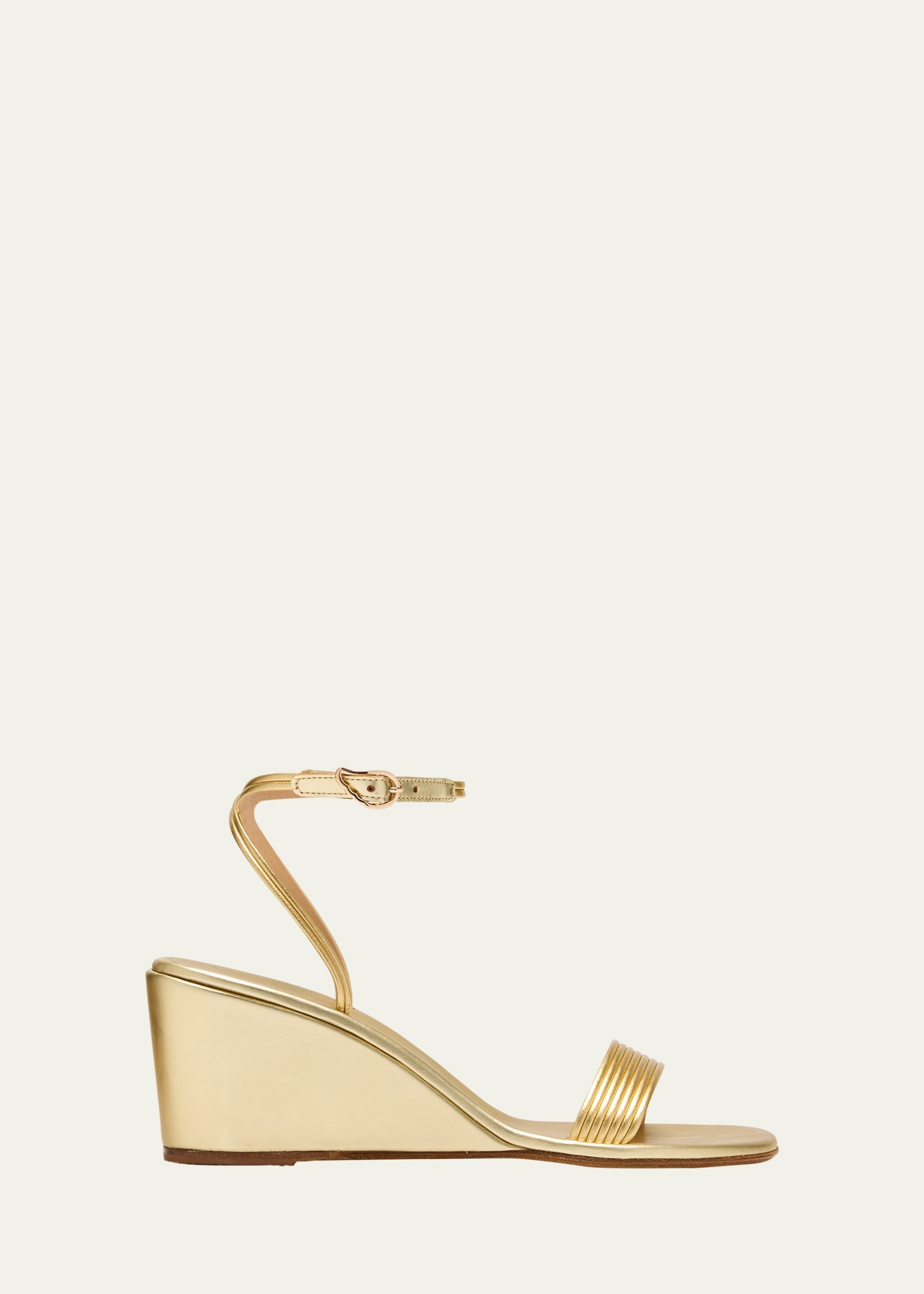 Ancient Greek Sandals Chrismos Metallic Wedge Ankle-Strap Sandals | Bergdorf Goodman