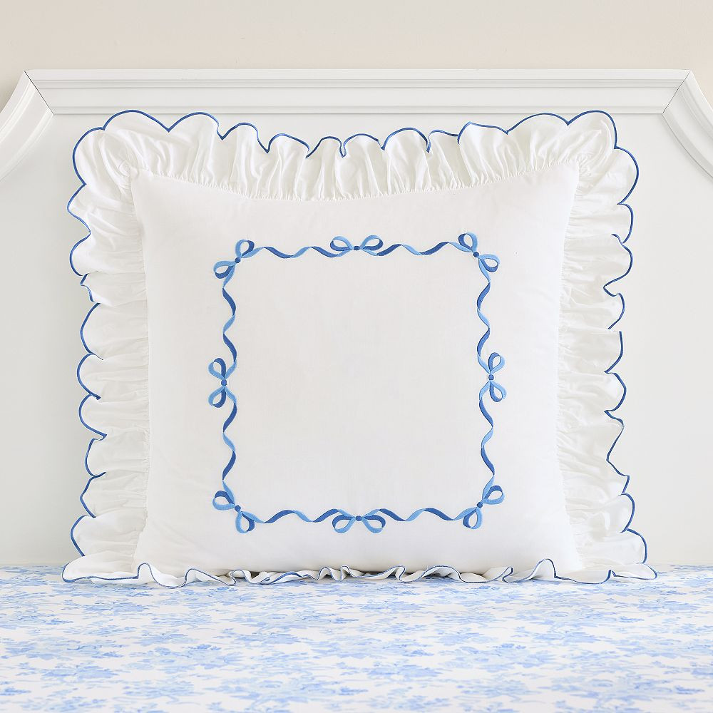 LoveShackFancy Bows Border Euro Pillow Cover | Pottery Barn Teen