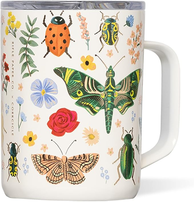 Corkcicle x Rifle Paper Co. Triple Insulated Coffee Mug with Lid & Handle - Keeps Beverages Hot f... | Amazon (US)