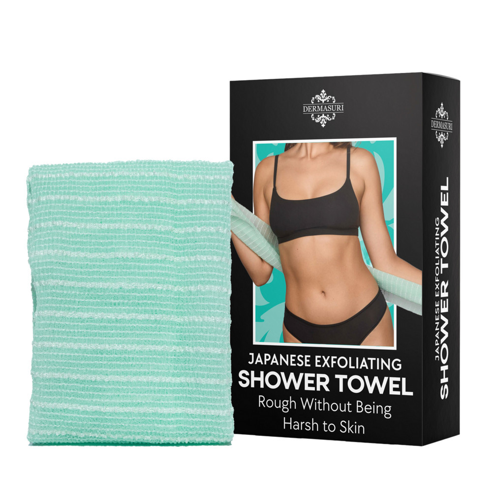Dermasuri Japanese Exfoliating Shower Towel Washcloth - Mint | Ulta