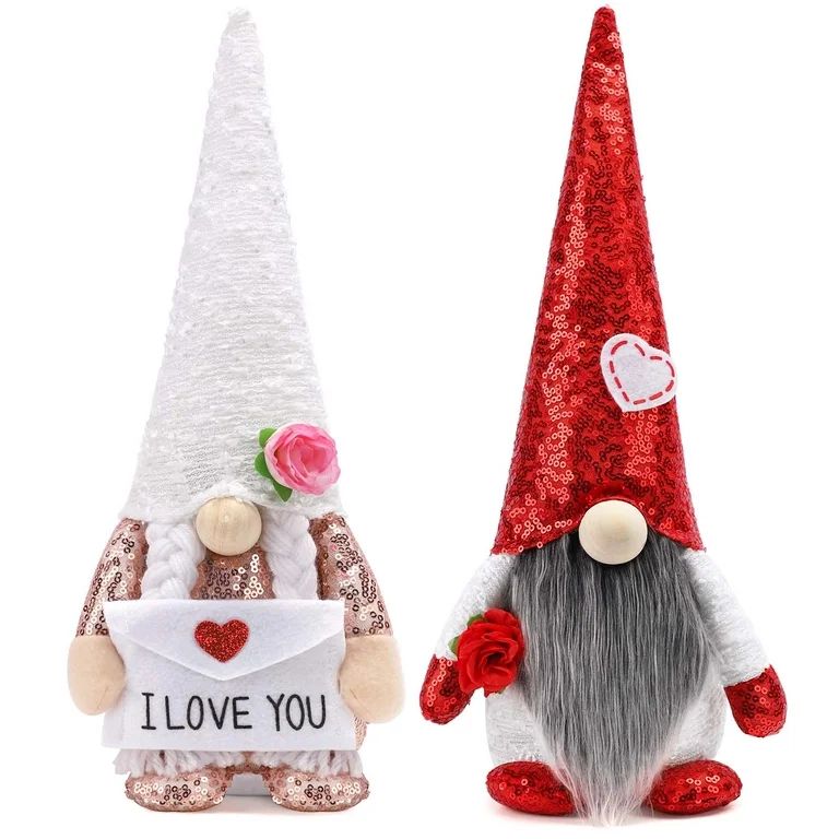 Valentines Day Gnomes Plush Decorations - Ayieyill 2PCS Handmade Scandinavian Tomte Doll Valentin... | Walmart (US)
