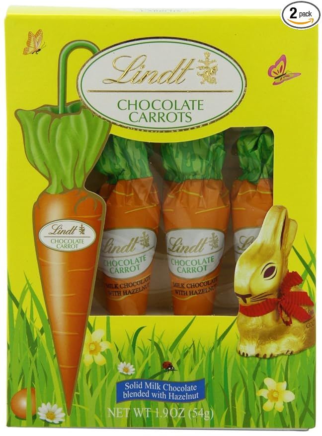 Lindt Chocolate Carrots, Solid Milk Chocolate with Hazelnut, 1.9 Oz (Pack of 2) | Amazon (US)