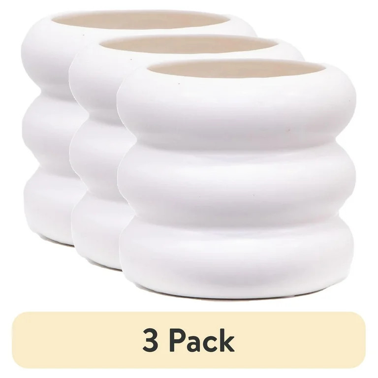 (3 pack) Mainstays 4" White Ceramic Bubble Planter | Walmart (US)
