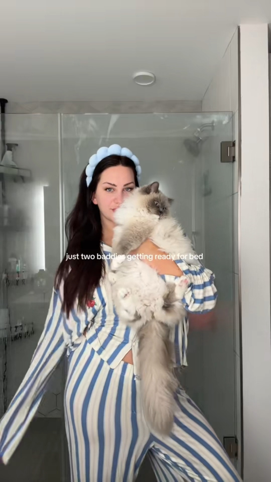 Nighttime routine featuring my queen penelope! I love in these pajamas I’m serious they are the softest thing ever!! Wearing a size L for reference and I’m 5’10!

#LTKselfcare #LTKgrwm #LTKTall