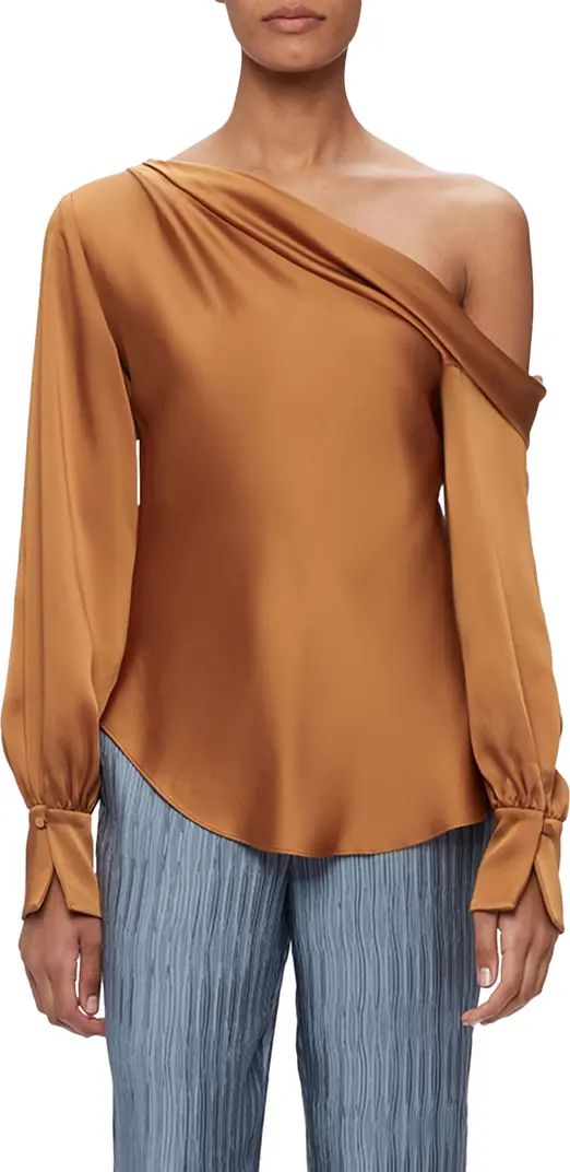 Jonathan Simkhai Alice Classic One-Shoulder Blouse | Nordstrom | Nordstrom