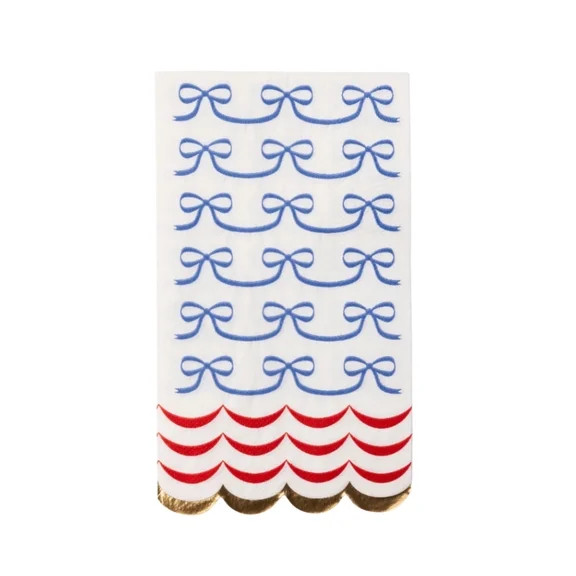 Bonjour Fête Patriotic Bow Guest Towel Napkins, Disposable Party Supplies, 20 Count, 4th of July | Walmart (US)