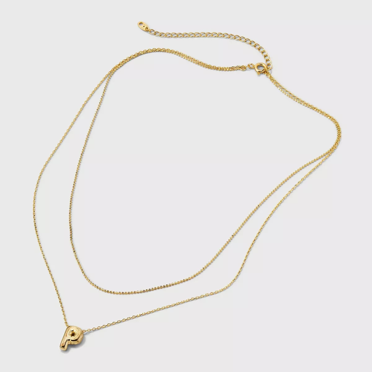 14K Gold Dipped Initial Bubble Multi-Strand Pendant Necklace - A New Day™ Gold | Target
