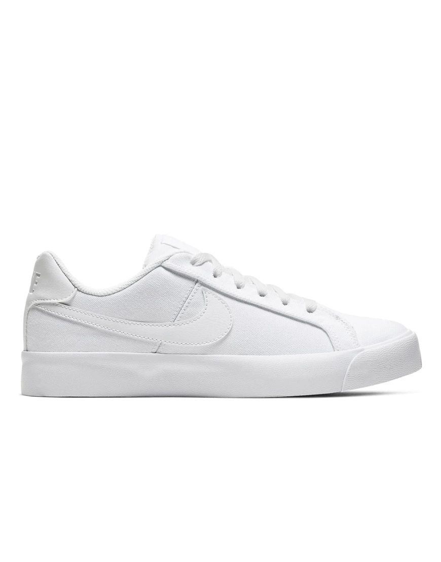 Nike Court Royale AC canvas sneakers in triple white | ASOS (Global)