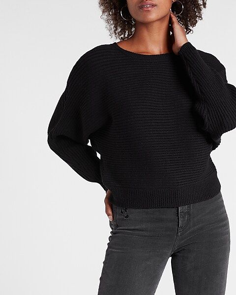 Ribbed Dolman Sleeve Sweater | Express