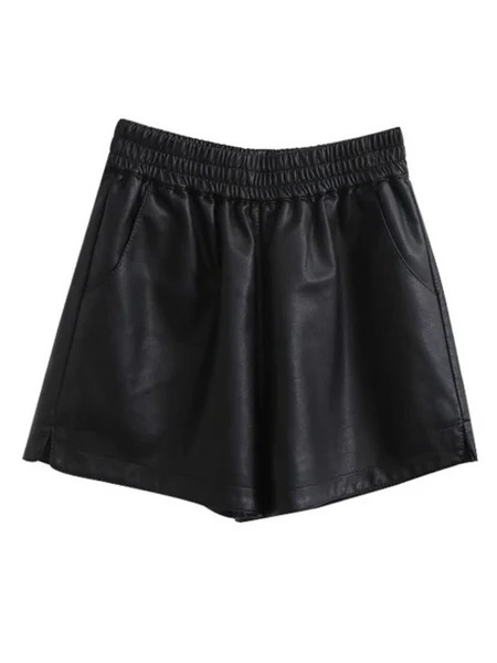 'Barbara' Elastic Waist Suede Leather Shorts | Goodnight Macaroon