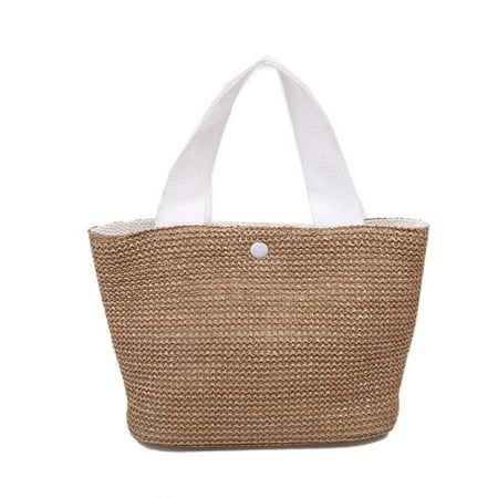 Ladies Summer Casual Straw Woven Handbag Vintage Large Capacity Shoulder Underarm Shoulder Bags Tote | Walmart (US)