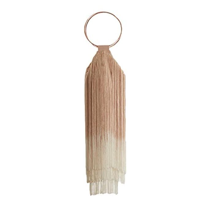 Farrah + Sloane Lola Ombre Long Fringe Bracelet Bag, Blush/Ivory | Amazon (US)