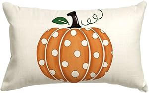 AVOIN colorlife Fall Polka Dots Pumpkin Throw Pillow Cover 12x20 Inch, Seasonal Autumn Thanksgivi... | Amazon (US)