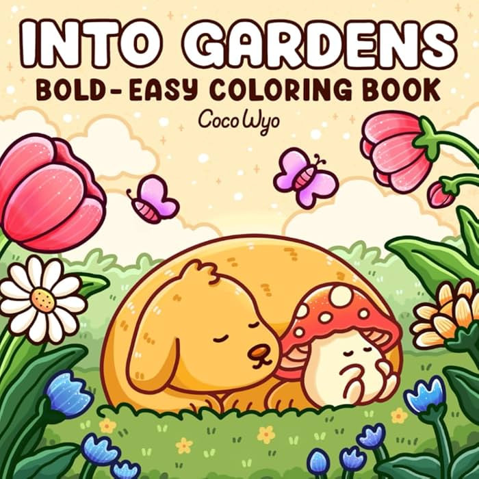Into Gardens: Bold & Easy Coloring Book Featuring Plants, Flowers, and Cute Animals for Adults an... | Amazon (US)