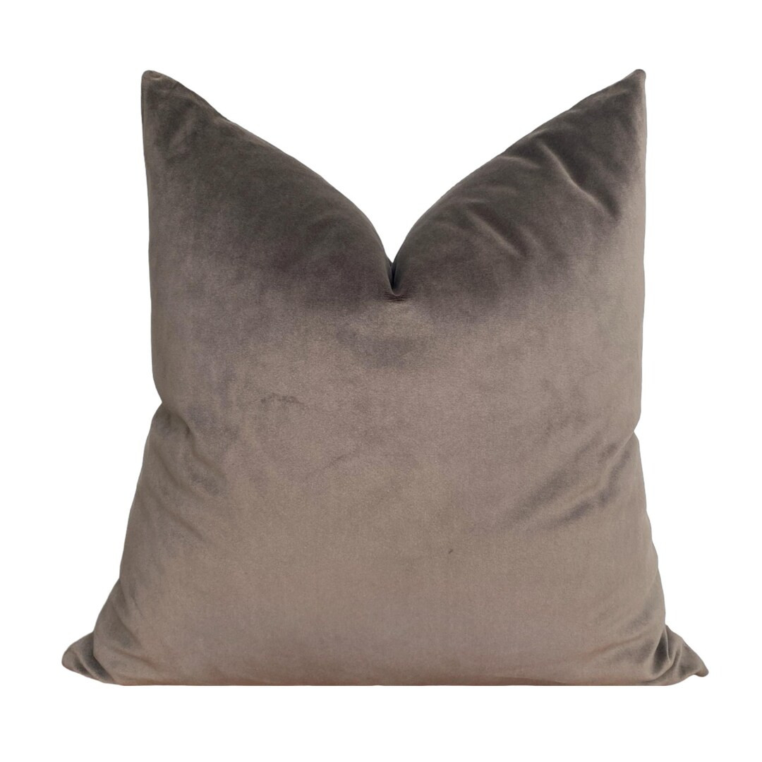 Smoky Brown Velvet Throw Pillow Cover, Cover Only - Etsy | Etsy (US)